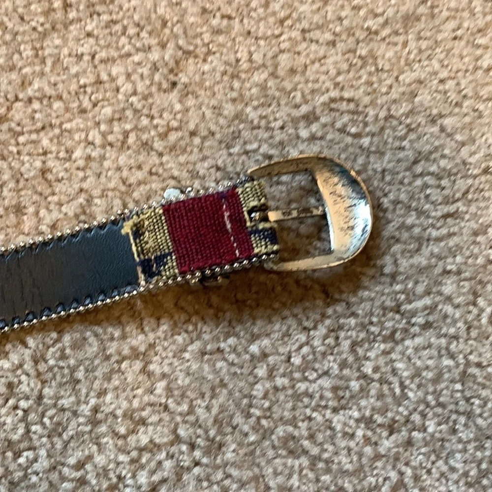 VTG Artisan Crafted Silver & Western  Navajo Aztec Womens Belt Embroidered 31-35 - Picture 12 of 12